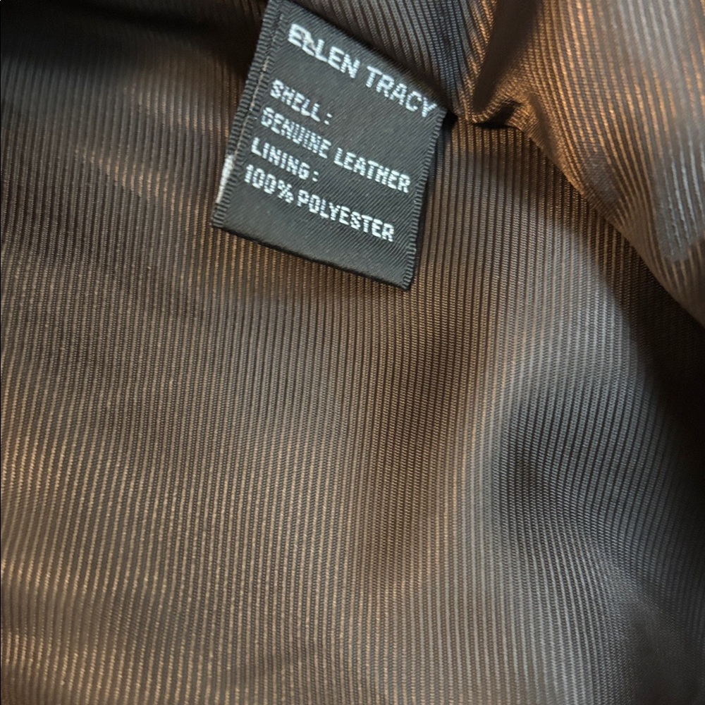 Ellen Tracy Women Brown Leather Jacket - Picture 4 of 5